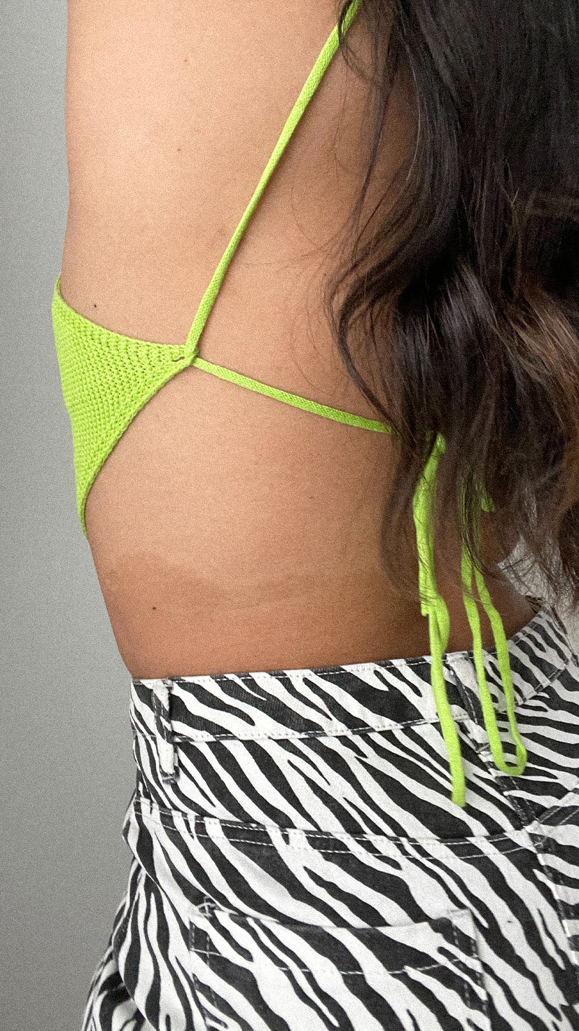 MARTINIQUE KNOT TOP // NEON LIME